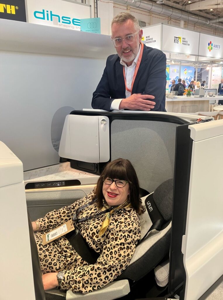 Mary Doyle tries the Unum One seat at AIX 2025